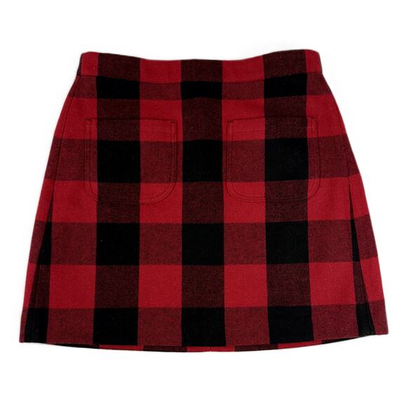 J Crew Wool mini skirt in harvest plaid size 4 - Picture 2 of 8